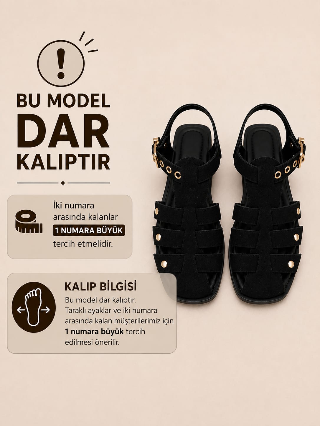Terra Siyah Süet Günlük Sandalet(Dar Klaıp)