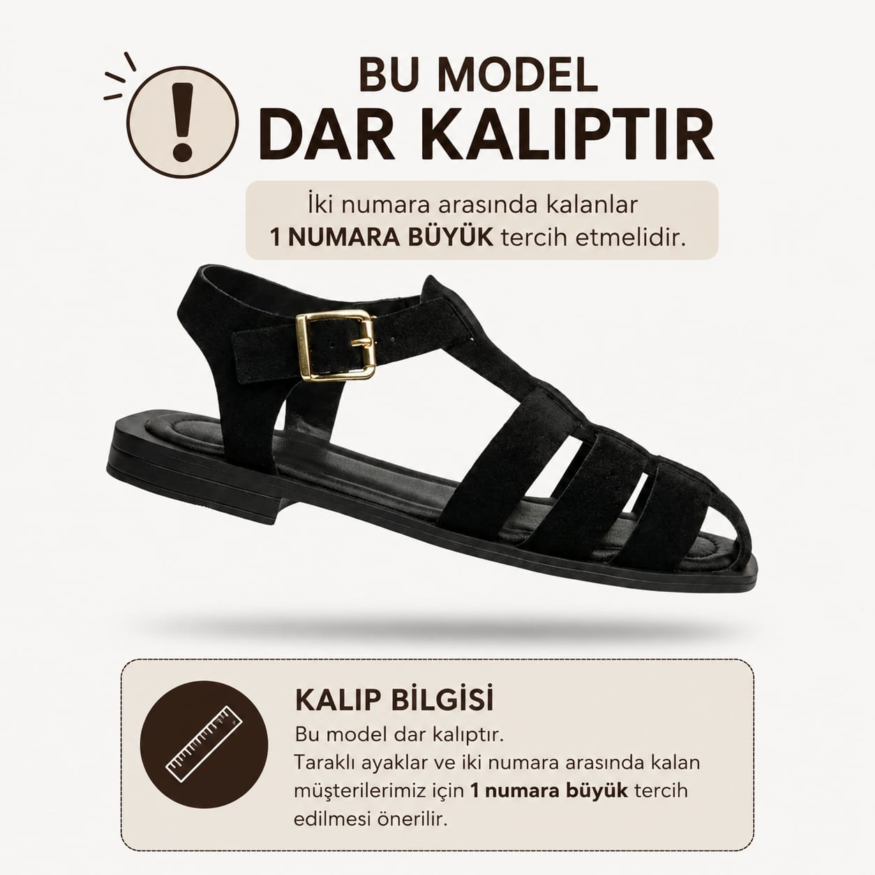 SALY  siyah dana süet sandalet(Dar Kalıp)