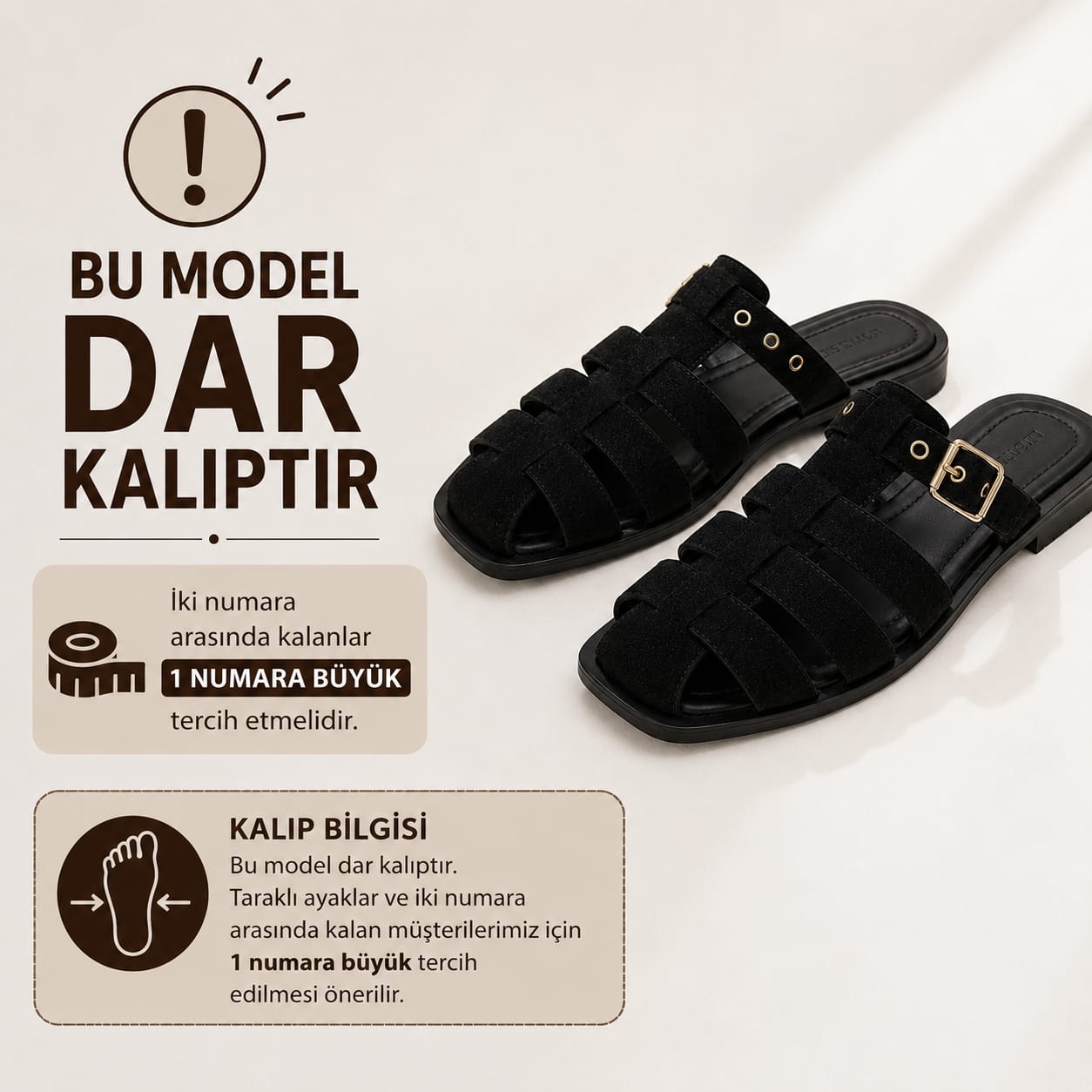 MARY siyah dana süet terlik(Dar Kalıp)