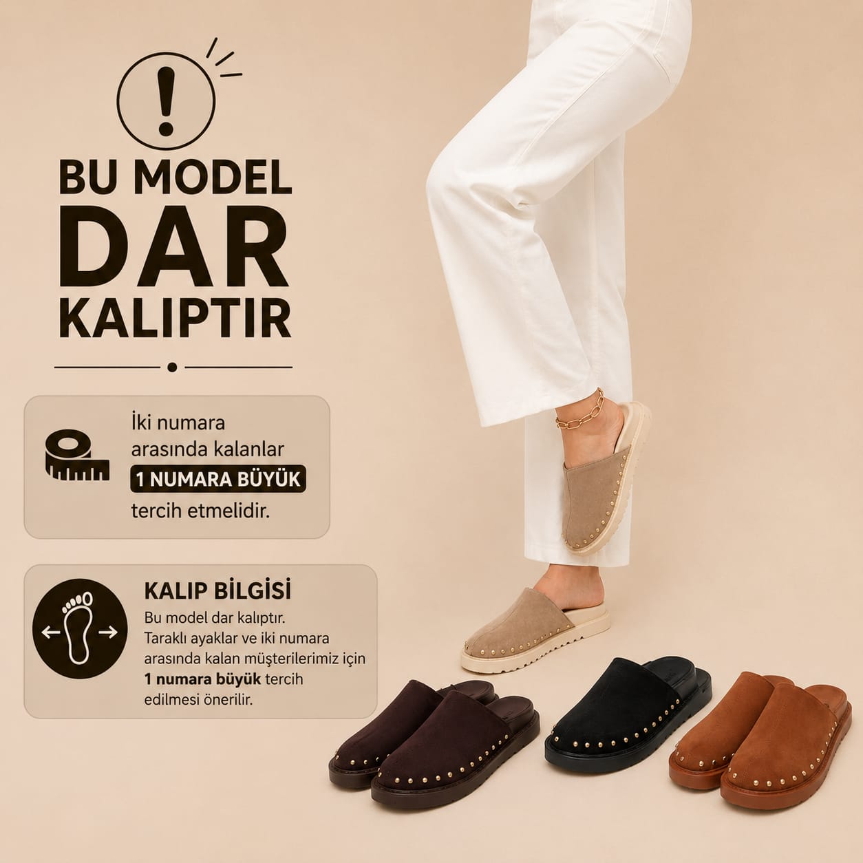 Palma Taba Süet Ortapedik Terlik (Dar Kalıp)